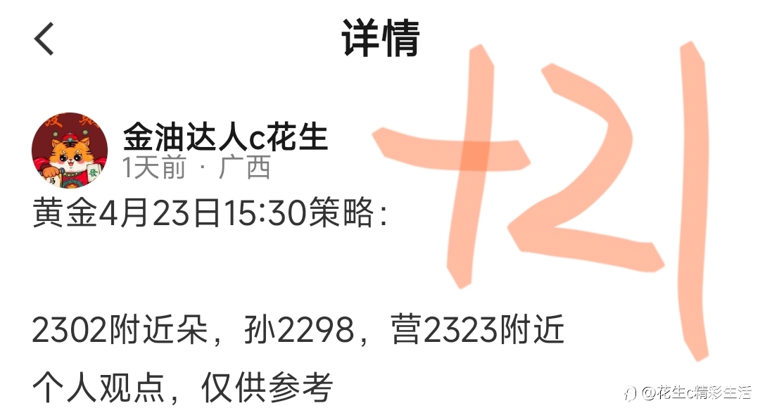 昨日4月23日黄金总结
