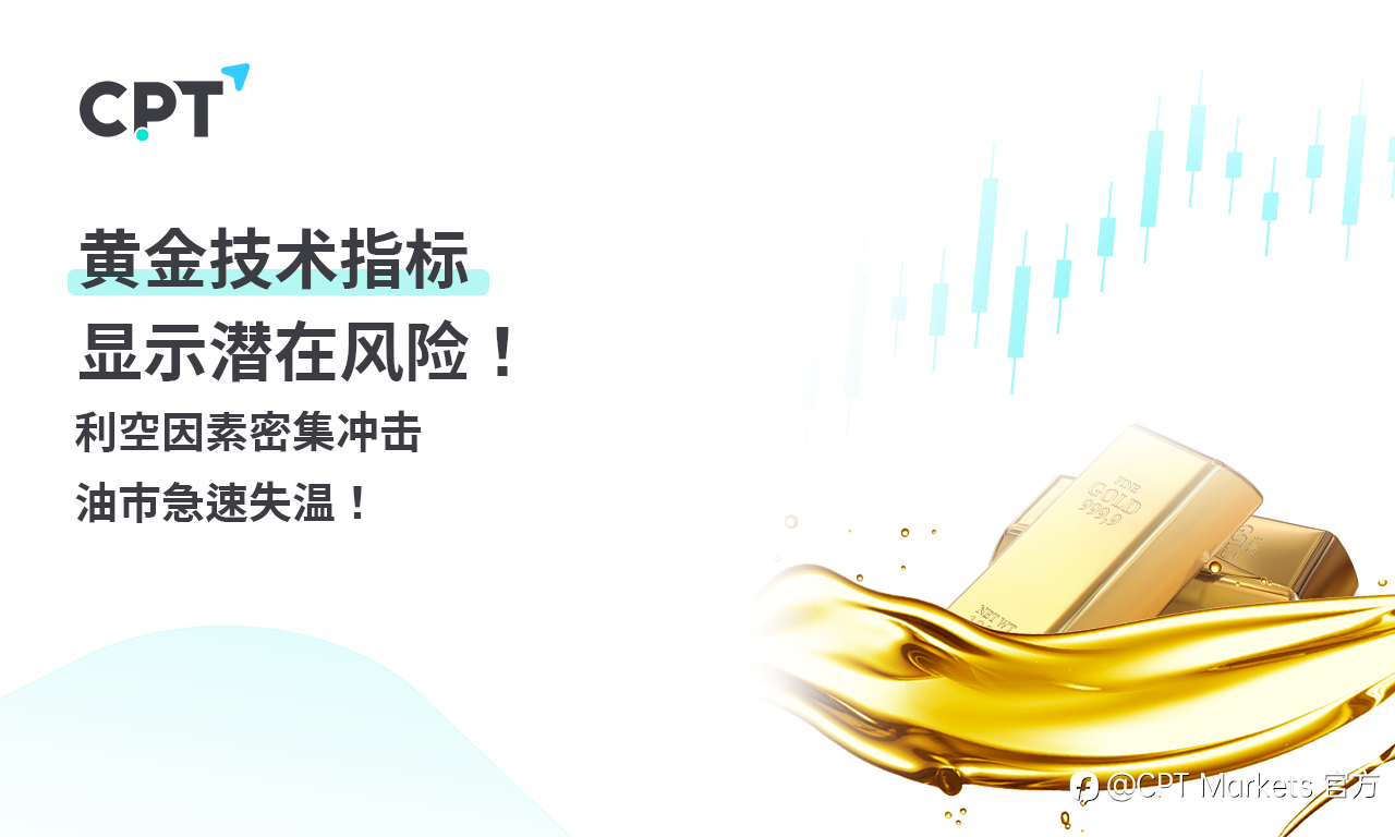 CPT Markets 【行情快报】黄金技术指标显示潜在风险！ 利空因素密集冲击，油市急速失温!
