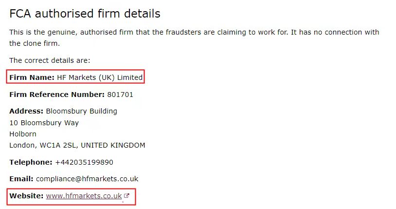 英国FCA警告：远离这家克隆平台 hfmarketsx.com