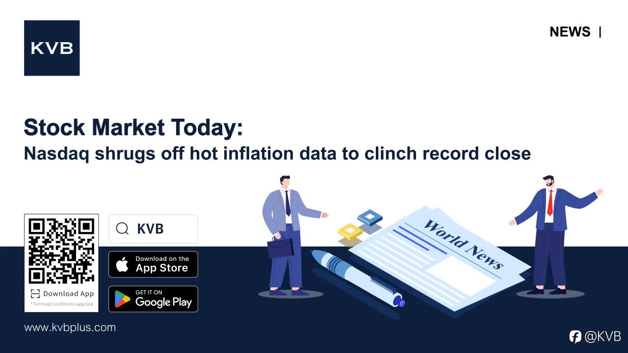 🚨Stock Market Today: Nasdaq shrugs off hot inflation data to clinch record close 🥳🎉