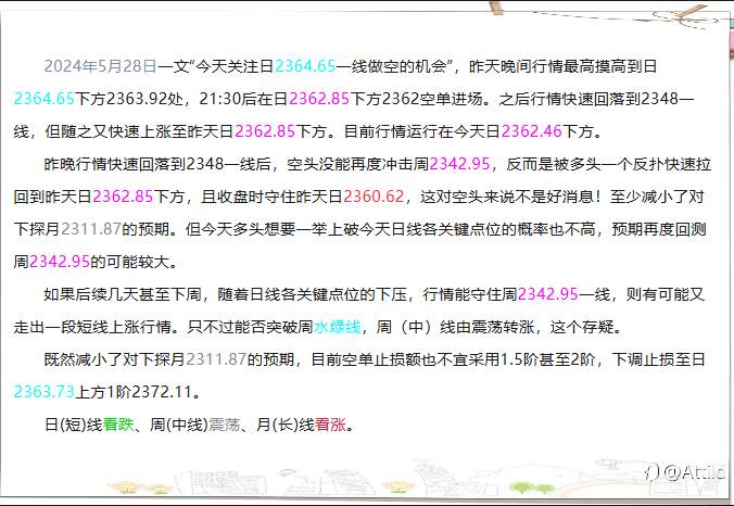 下行空间在萎缩 2024年5月29日 现货黄金XAU