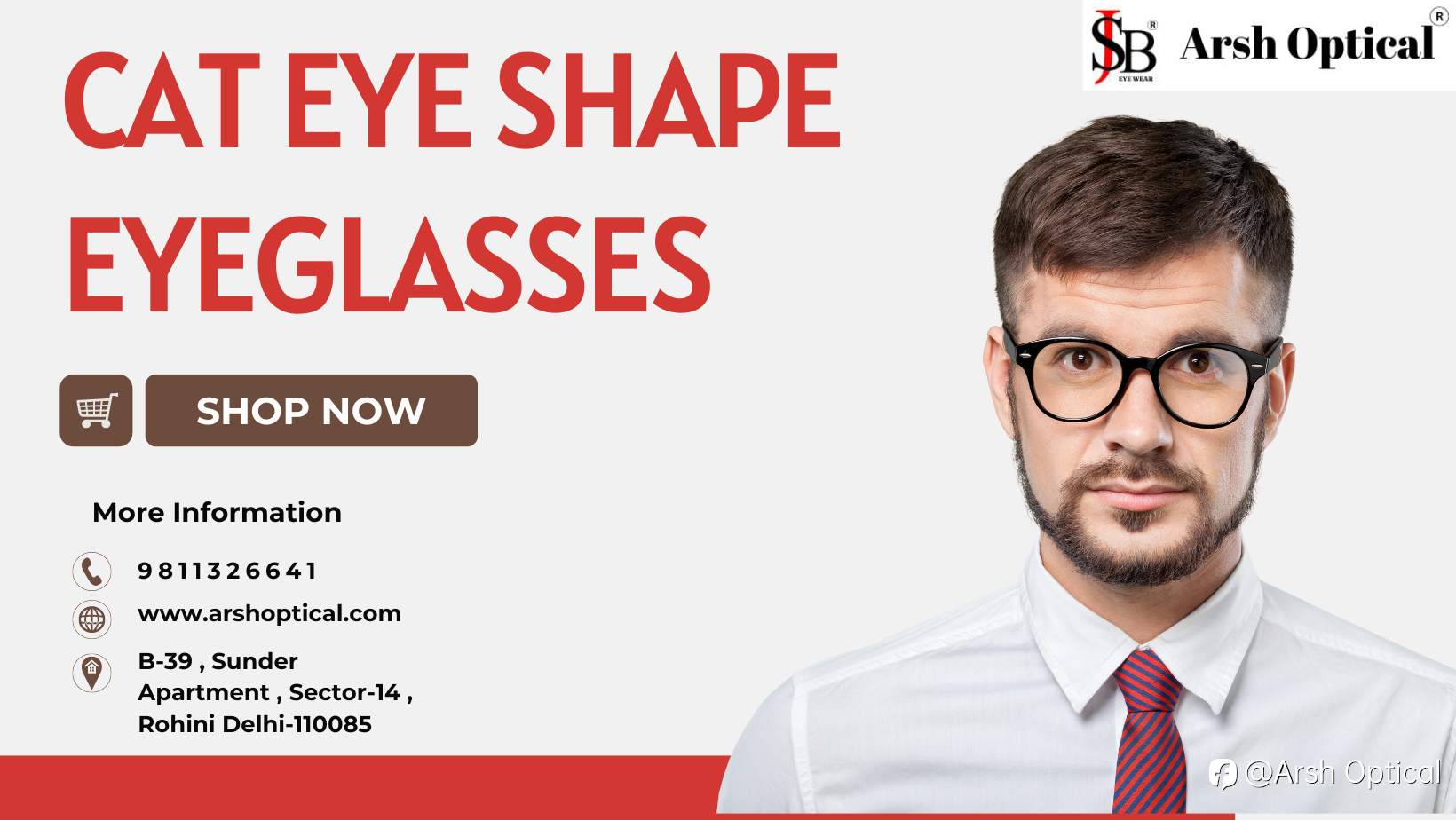 Fashionable Cat Eye Shape Eyeglasses Frames for Men and Women