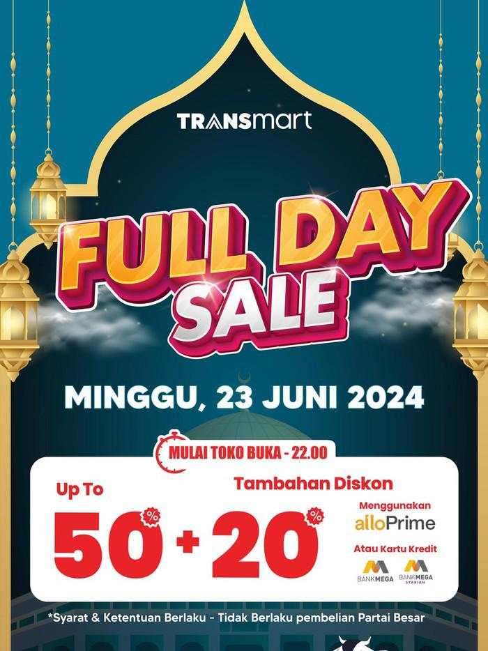 Transmart Full Day Sale Datang Lagi Besok! Diskon Melimpah 50% + 20%