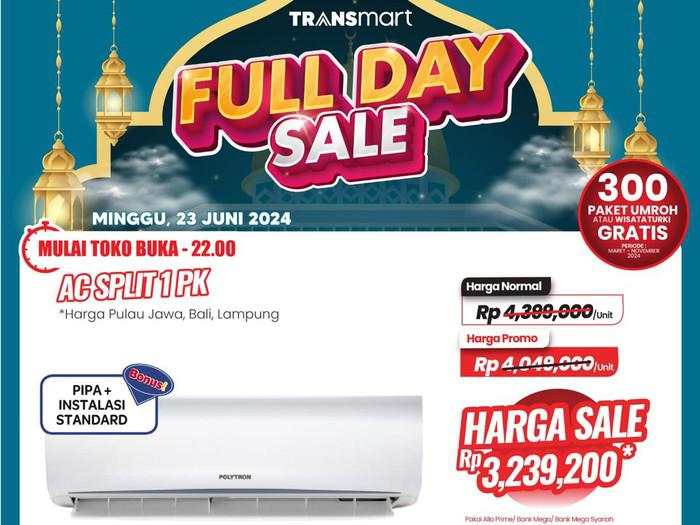 Kapan Lagi Beli AC Diskon Rp 1,3 Juta, Serbu Transmart Full Day Sale Besok!