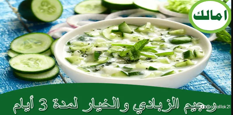 رجيم الزبادي والخيار لمدة 3 أيام