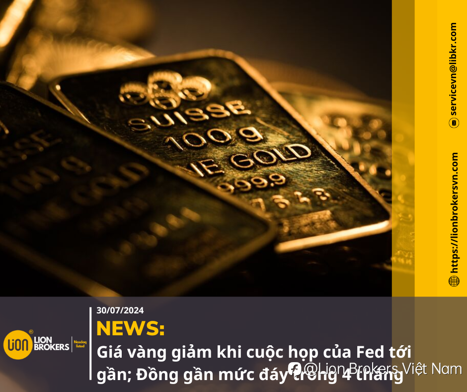 NEWS: GIÁ VÀNG GIẢM KHI CUỘC HỌP CỦA FED TỚI GẦN; ĐỒNG GẦN MỨC ĐÁY TRONG 4 THÁNG