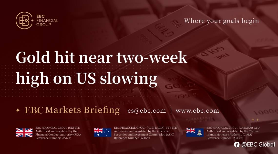 EBC Markets Briefing | Gold hit near two-week high on US slowing