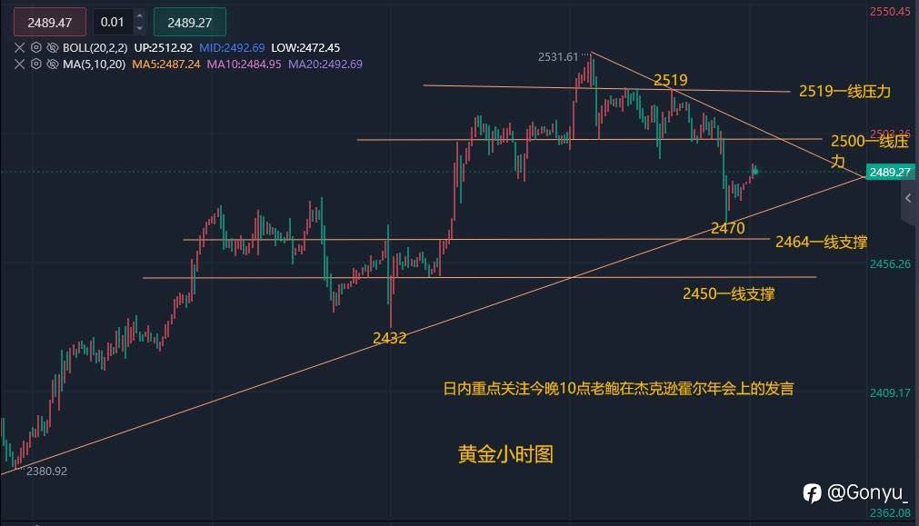 杰克逊霍尔年会召开!美元反弹金价回调至2500关口下方