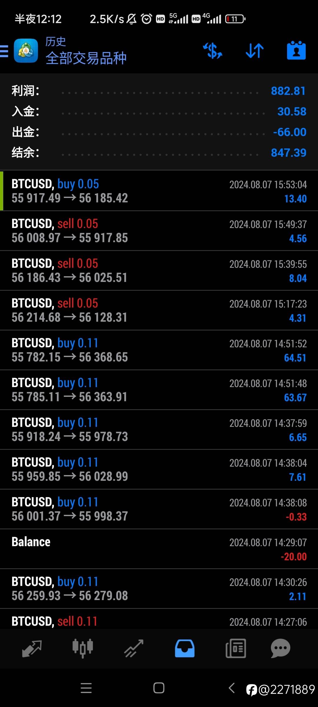 两天将24.18的返佣盈利882美金
