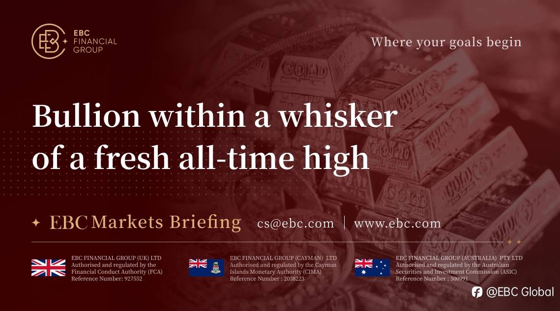 EBC Markets Briefing | Bullion within a whisker of a fresh all-time high
