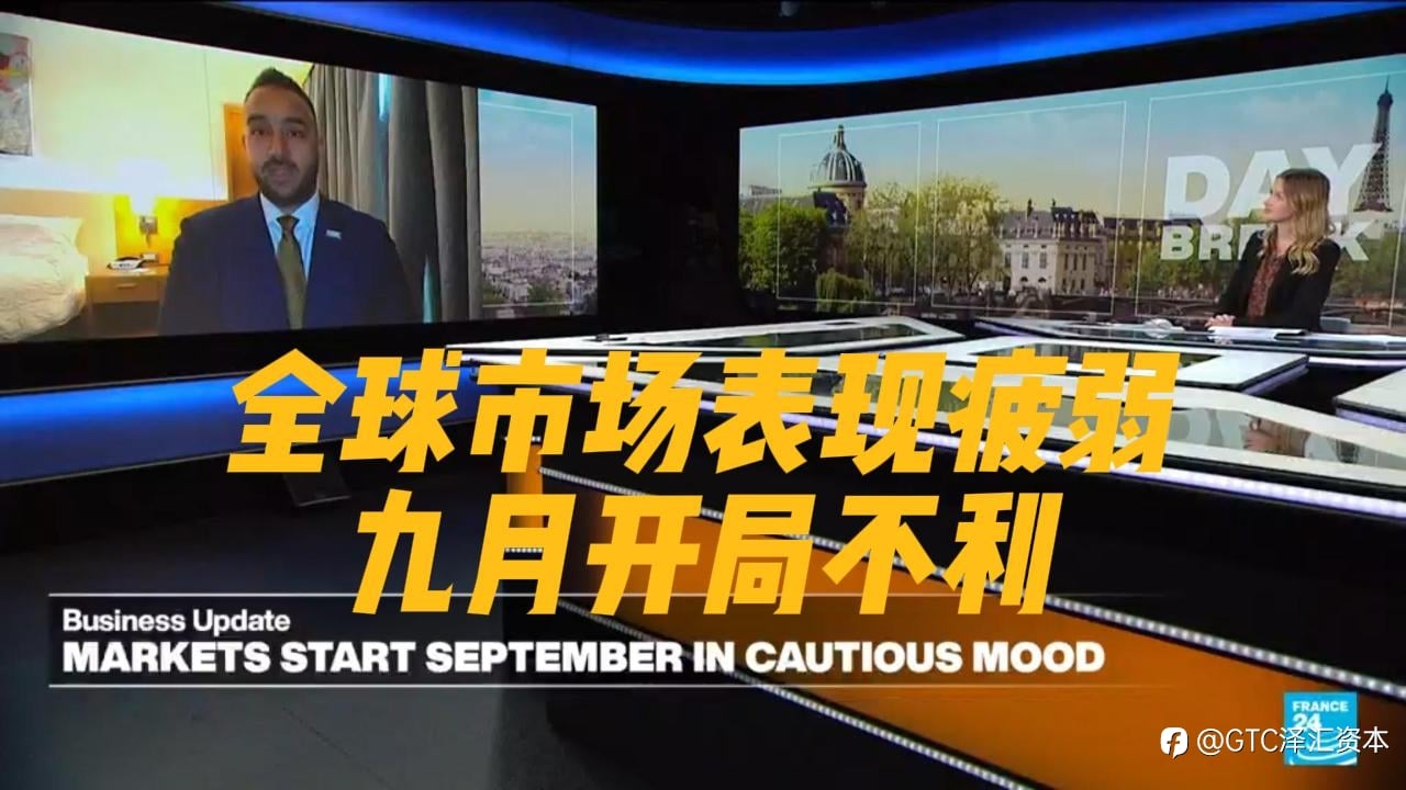 GTC首席分析师Jameel做客France 24丨全球市场表现疲弱,九月开局不利