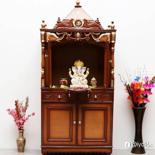 Divya Dham Large Floor Rested Pooja Mandap with Door