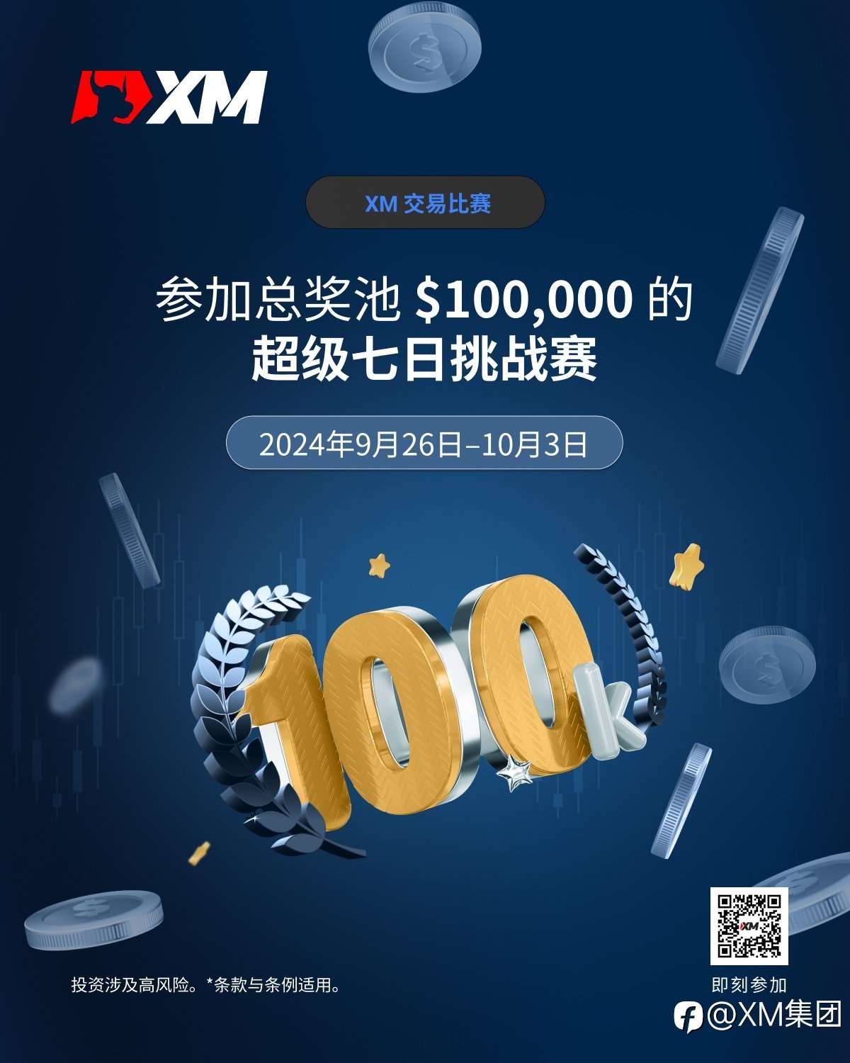 超级七日挑战赛,XM 欢送 $100,000奖金!
