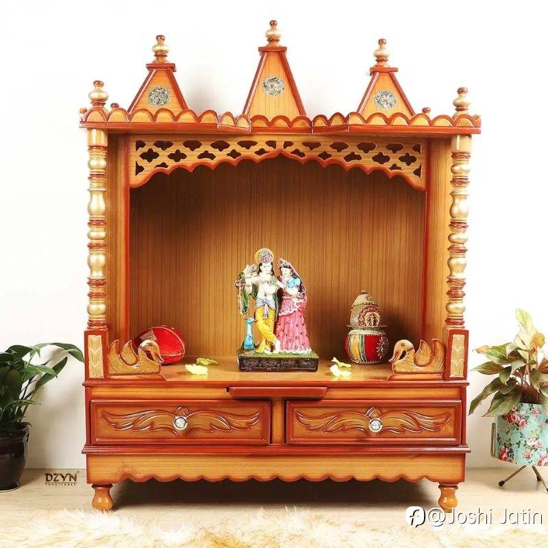 Abhikya Sadana Floor Rested Pooja Mandir without Door
