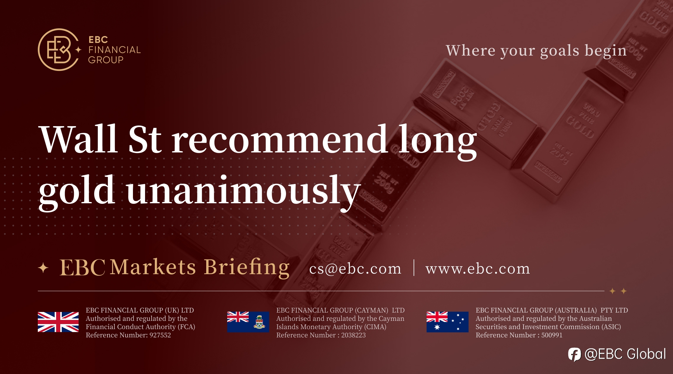 EBC Markets Briefing | Wall St recommend long gold unanimously