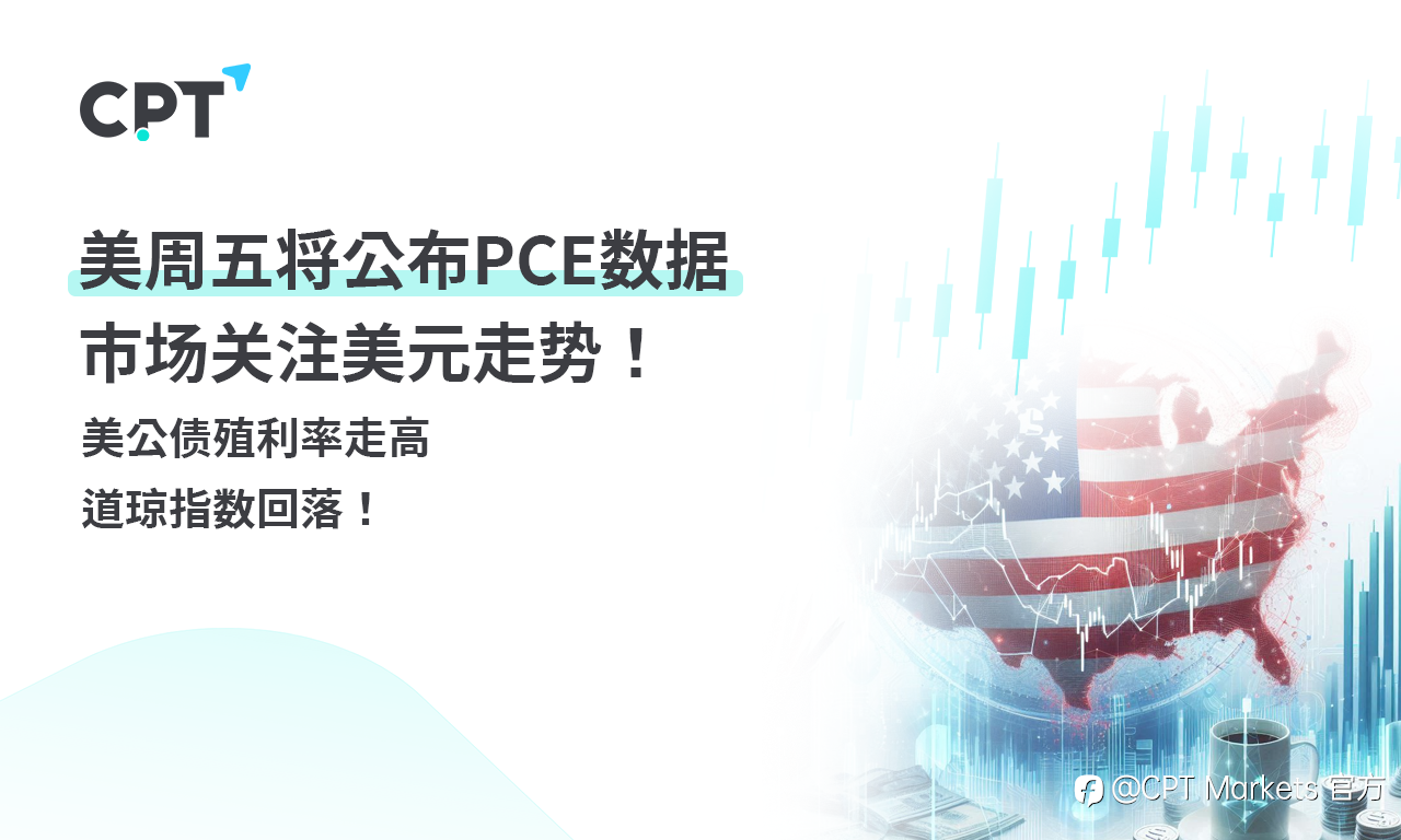 CPT Markets 外汇评析:美周五将公布PCE数据,市场关注美元走势!美公债殖利率走高,道琼指数回落!