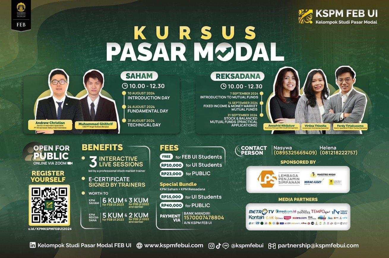 KSPM FEB UI Gandeng MNC Asset Management Gelar Webinar Kursus Sekolah Pasar Modal