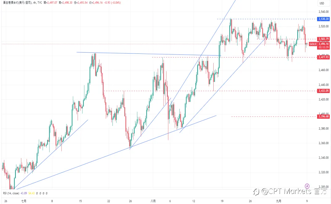 CPT Markets 黄金与原油评析：美国非农就业报告好坏参半，金价下跌！市场需求疲软，原油价格下跌！