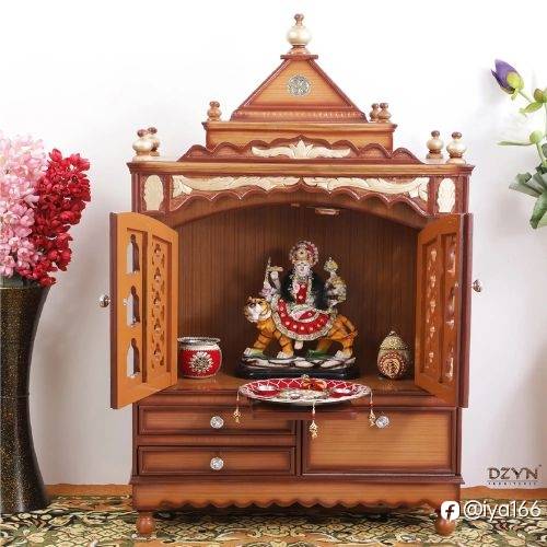 Sacred Home Large Floor Rested Pooja Mandir with Door