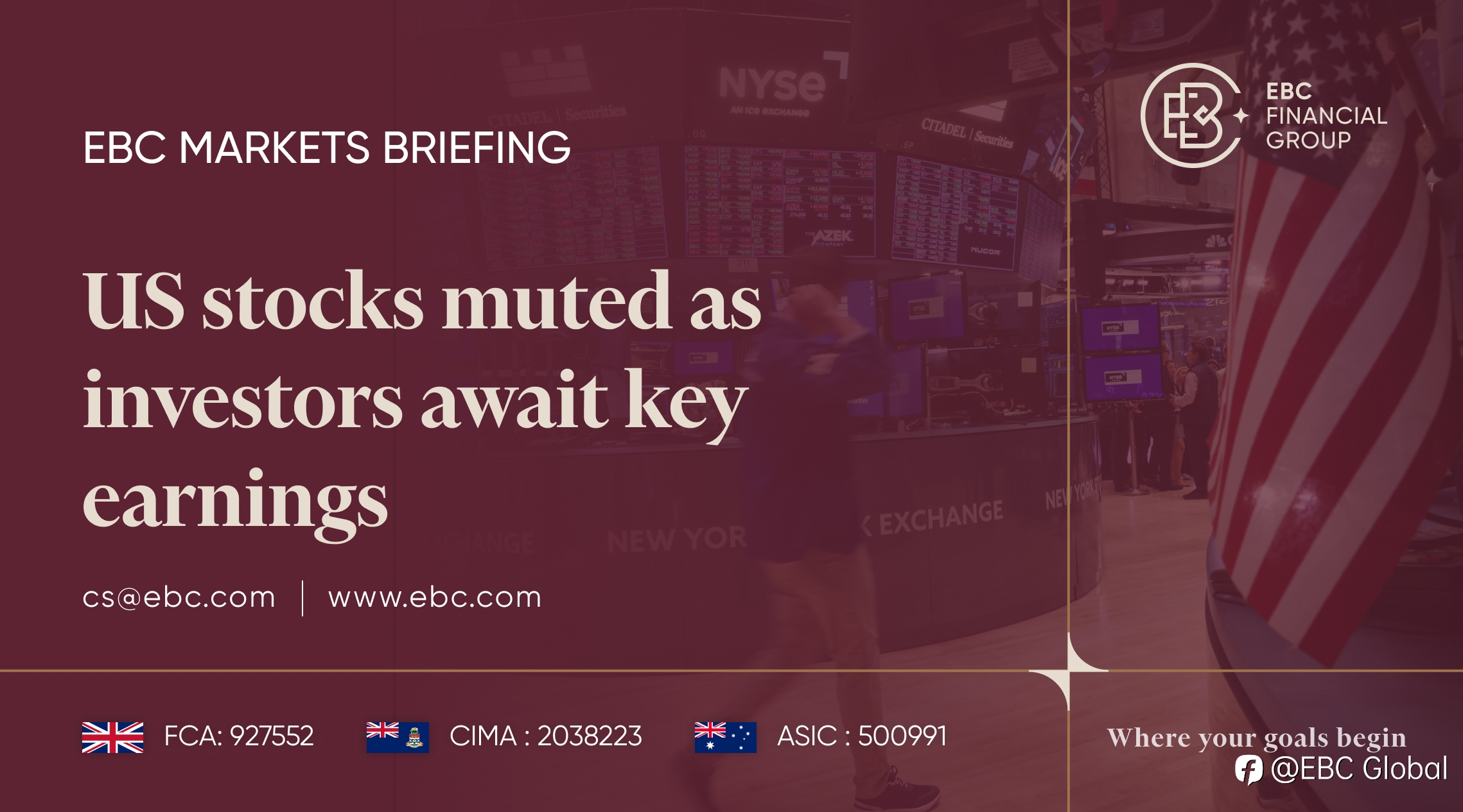 EBC Markets Briefing | US stocks muted as investors await key earnings