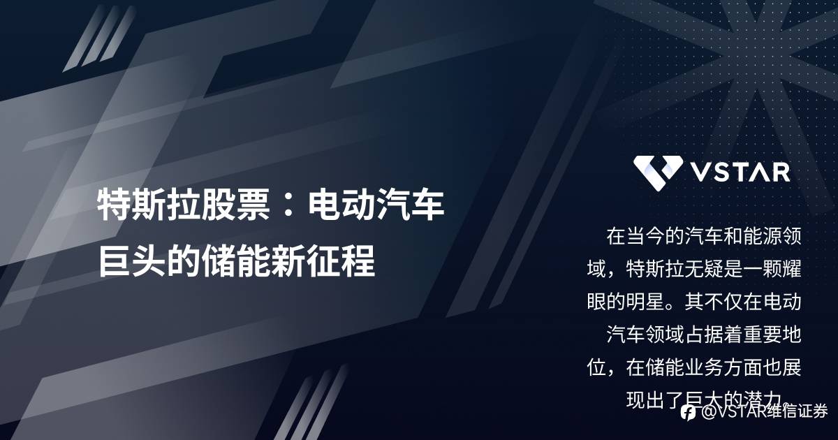 特斯拉股票:电动汽车巨头的储能新征程
