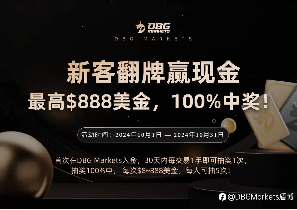 10月新客活动:DBG Markets翻卡牌抽$888现金红包