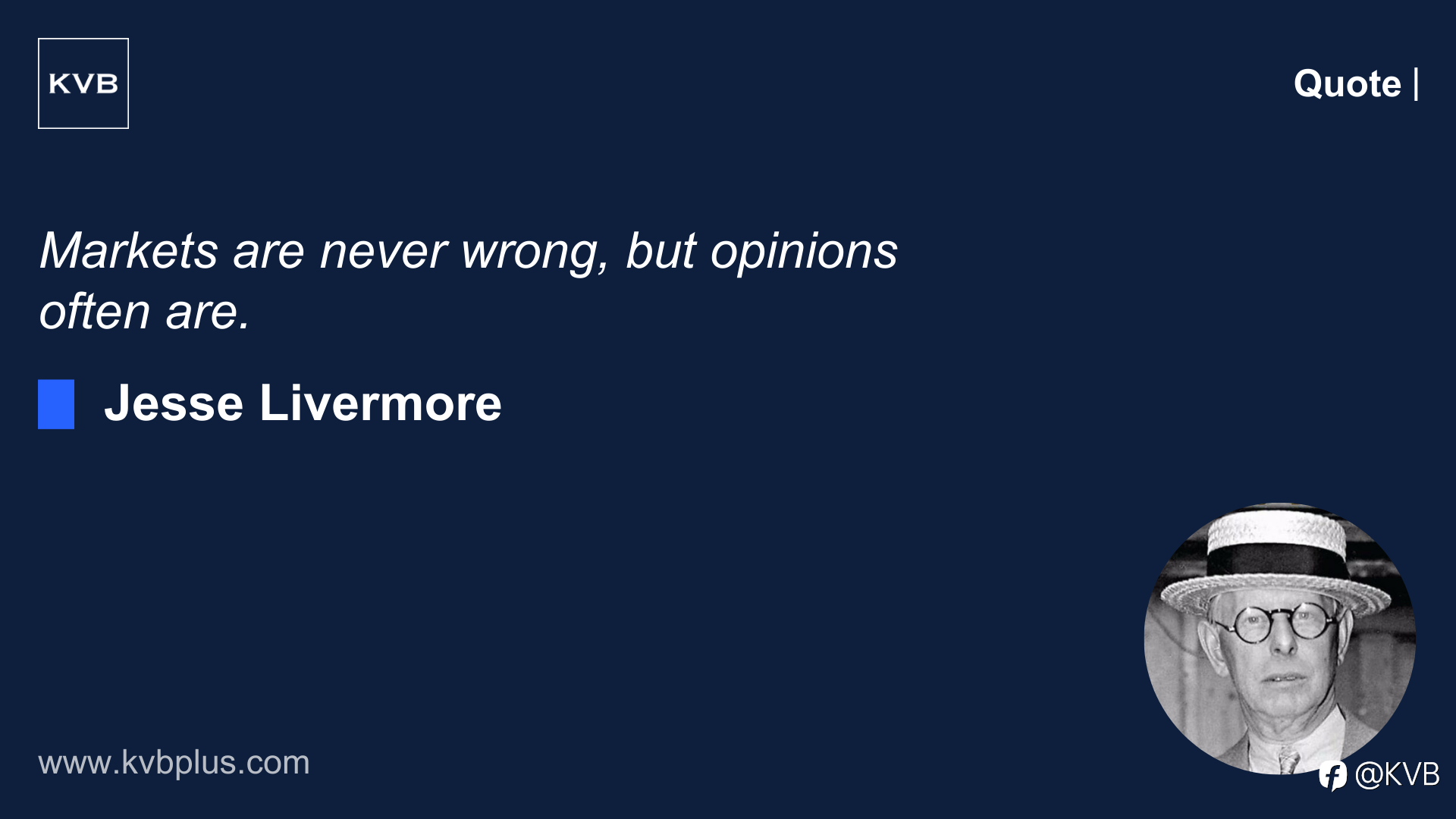 “Markets are never wrong, but opinions often are.” — Jesse Livermore