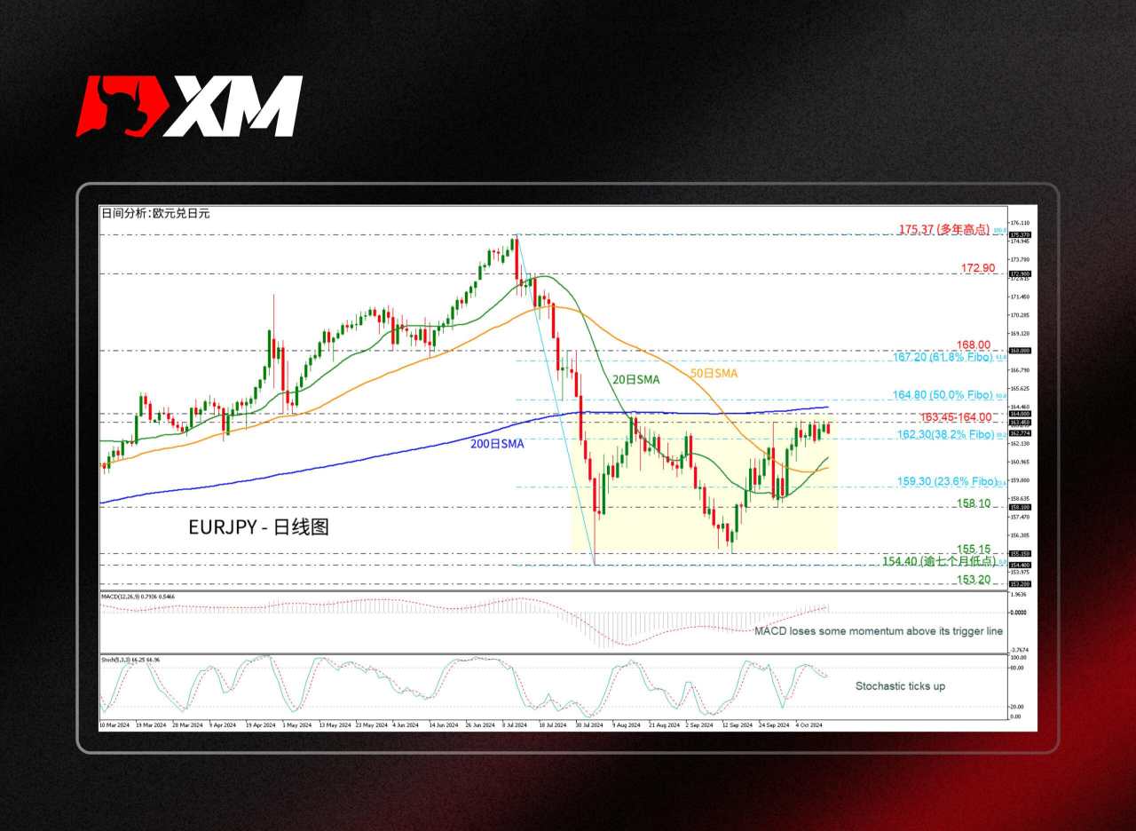 技术分析 – EURJPY测试强劲阻力区间163.45-164.00