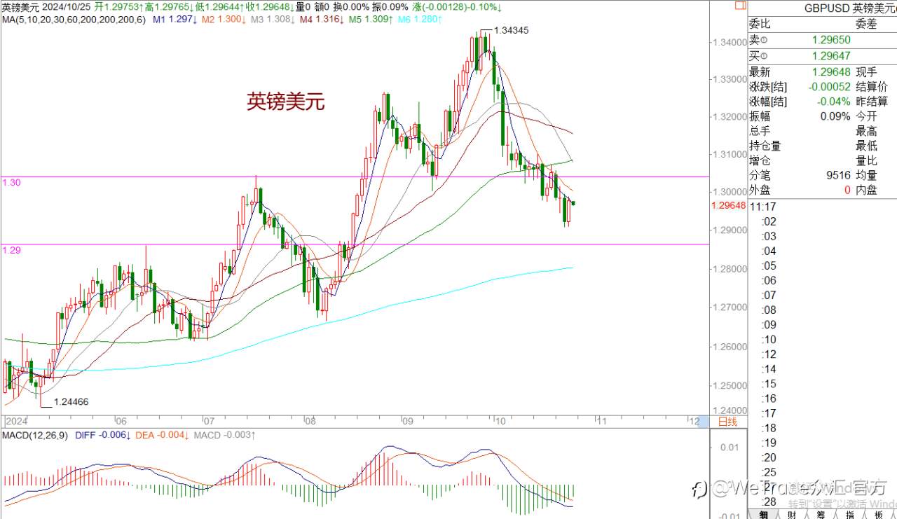 2024年10月25日|每日汇评-策略分析|王萍:非美关注止跌震荡运行