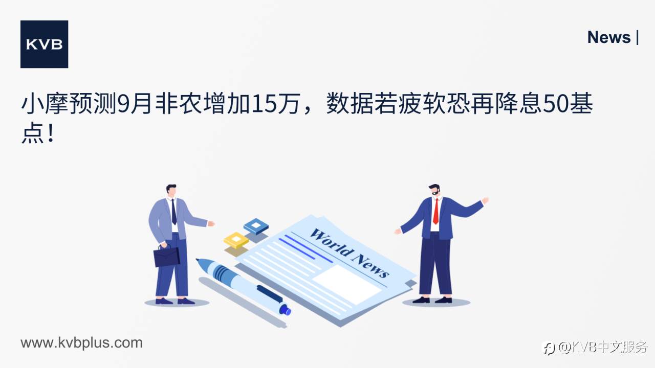 🚨小摩预测9月非农增加15万,数据若疲软恐再降息50基点!💼