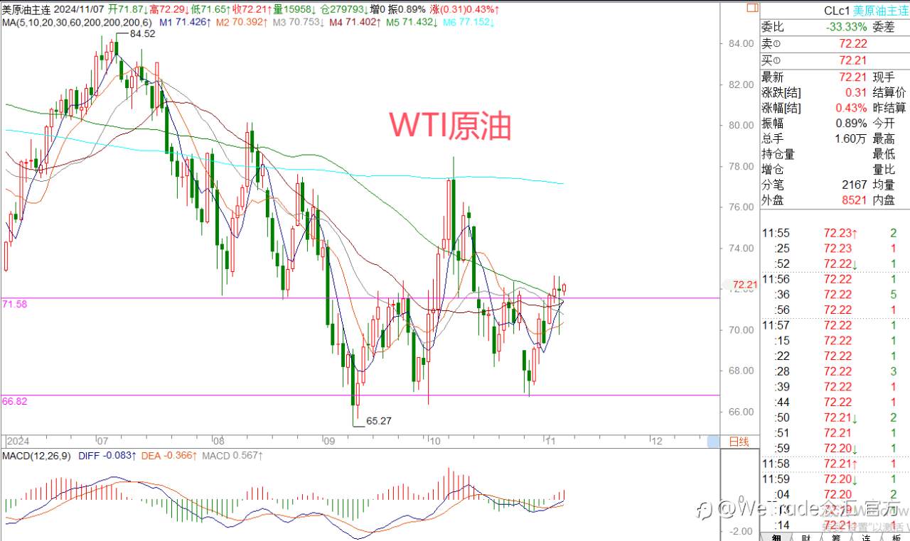 2024年11月7日|每日汇评-策略分析|王萍：原油保持震荡运行