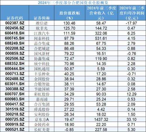 合肥国资重仓了谁，有多赚钱？