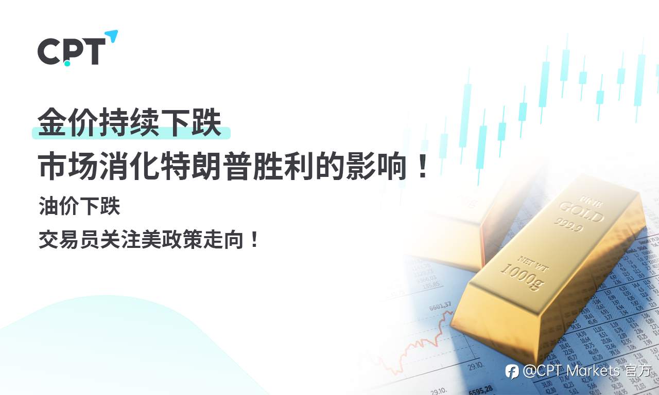 CPT Markets 黄金与原油评析：金价持续下跌，市场消化特朗普胜利的影响！油价下跌，交易员关注美政策走向！