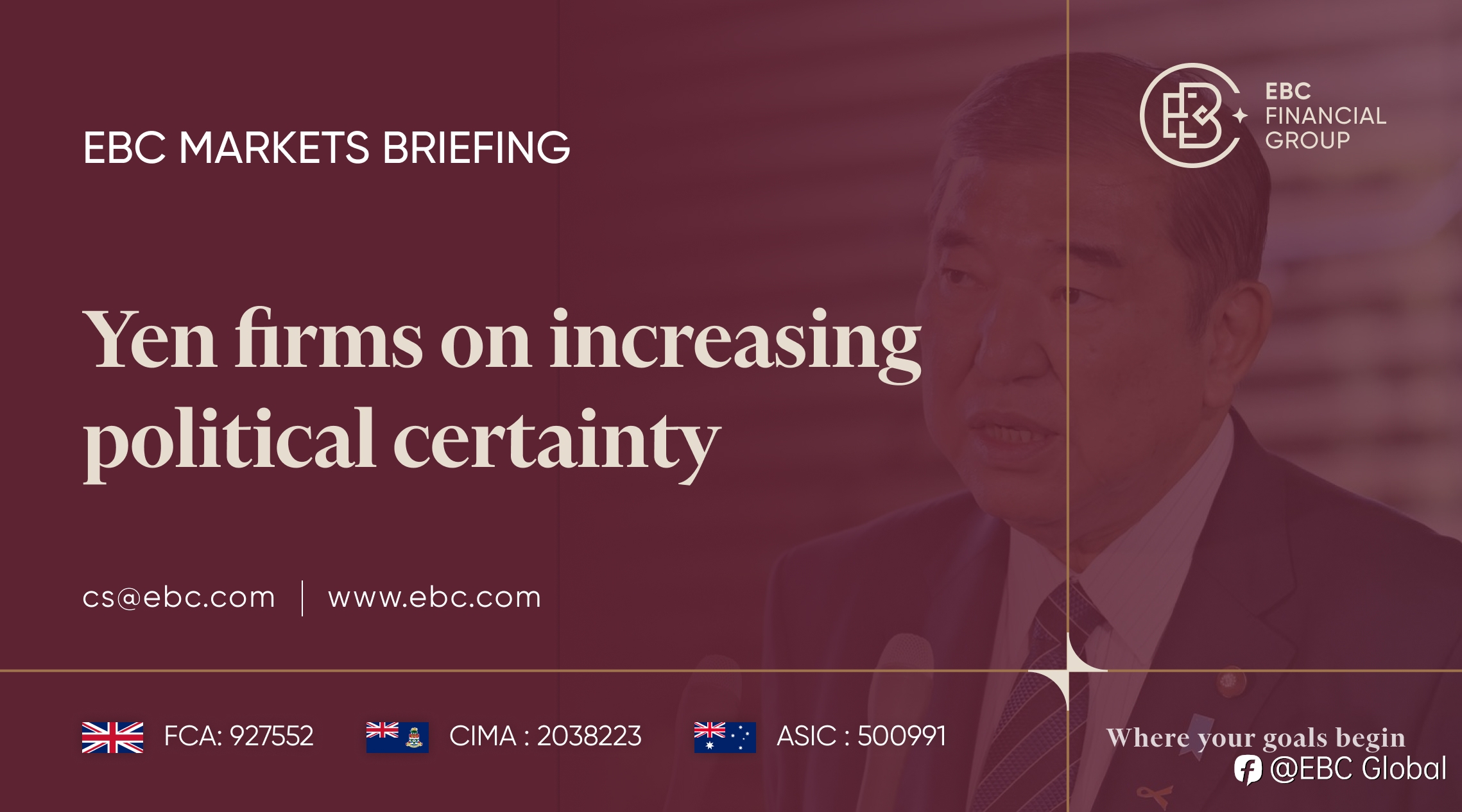 EBC Markets Briefing | Yen firms on increasing political certainty