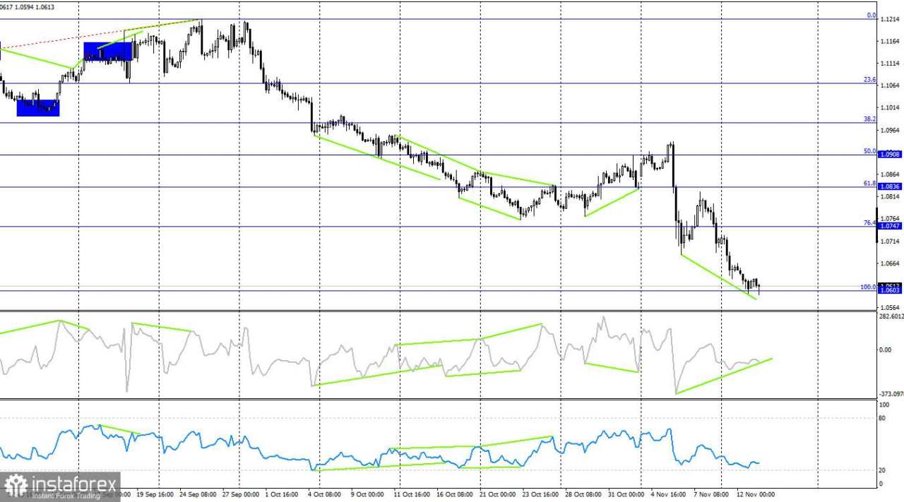 EUR/USD. 13 November. Masalah Euro Terus Berlanjut