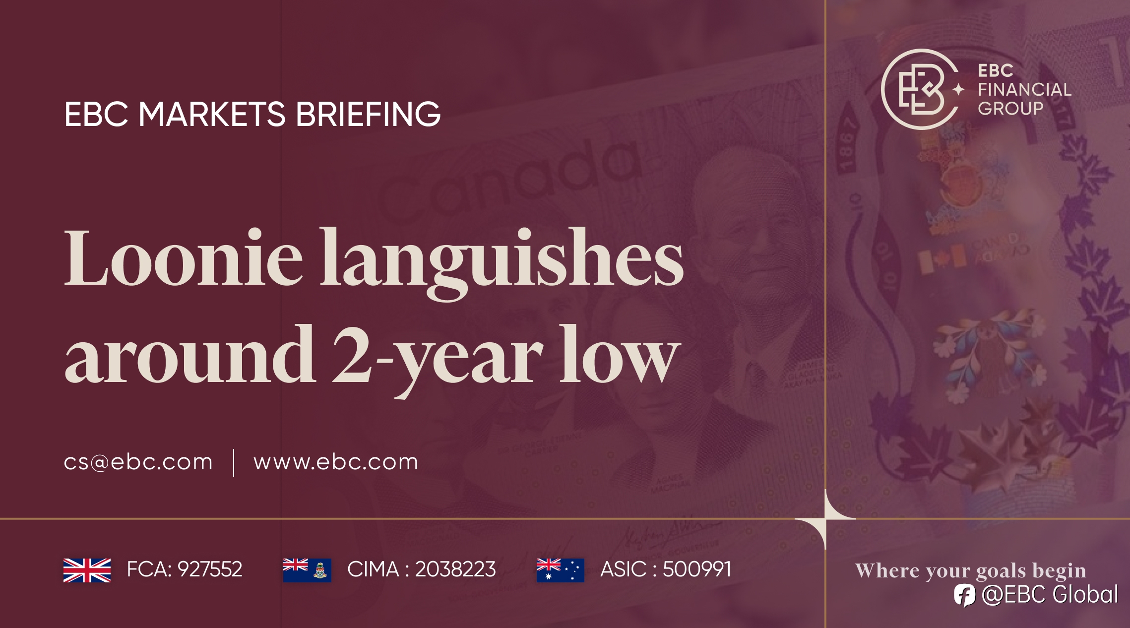 EBC Markets Briefing | Loonie languishes around 2-year low