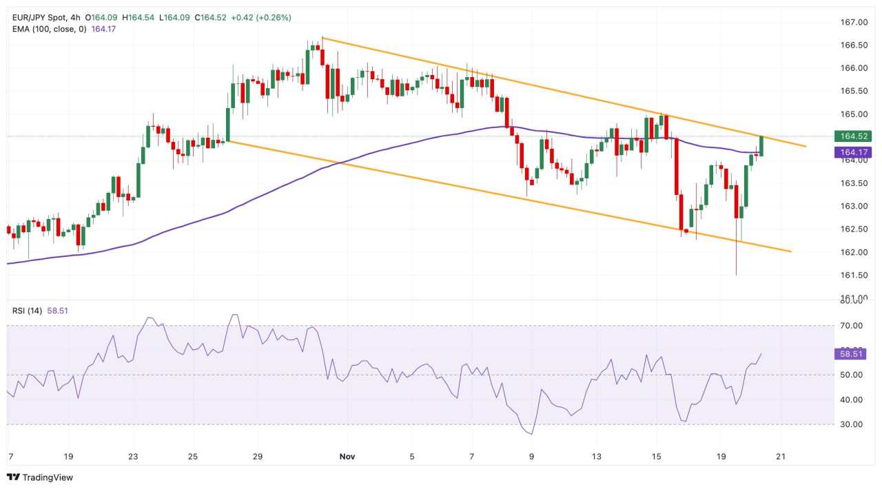 EUR/JPY Price Forecast: Resumes its uptrend above 164.00