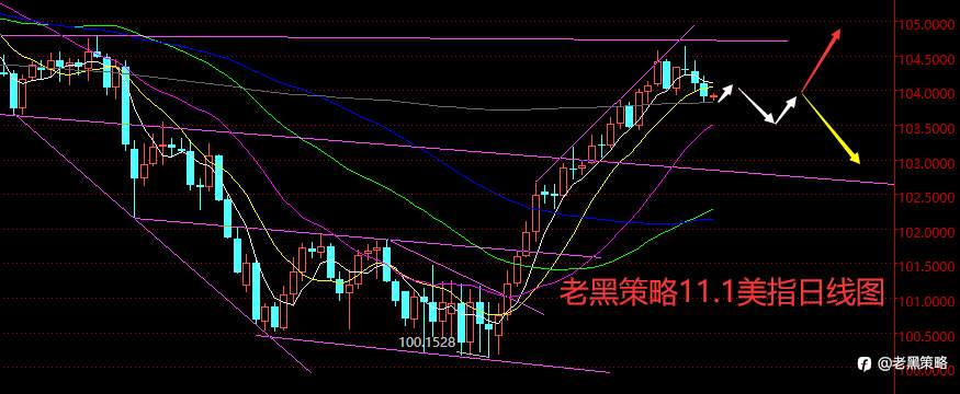 老黑策略：11.1外汇、黄金、原油分析策略