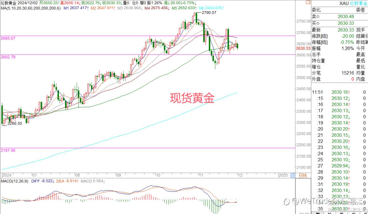 2024年12月2日|每日汇评-策略分析|王萍：黄金面临宽幅震荡