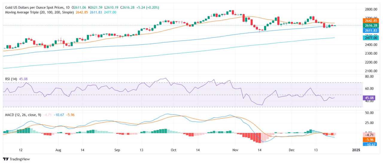 Gold Price Forecast: XAU/USD holds around $2,610 ahead of Christmas Eve