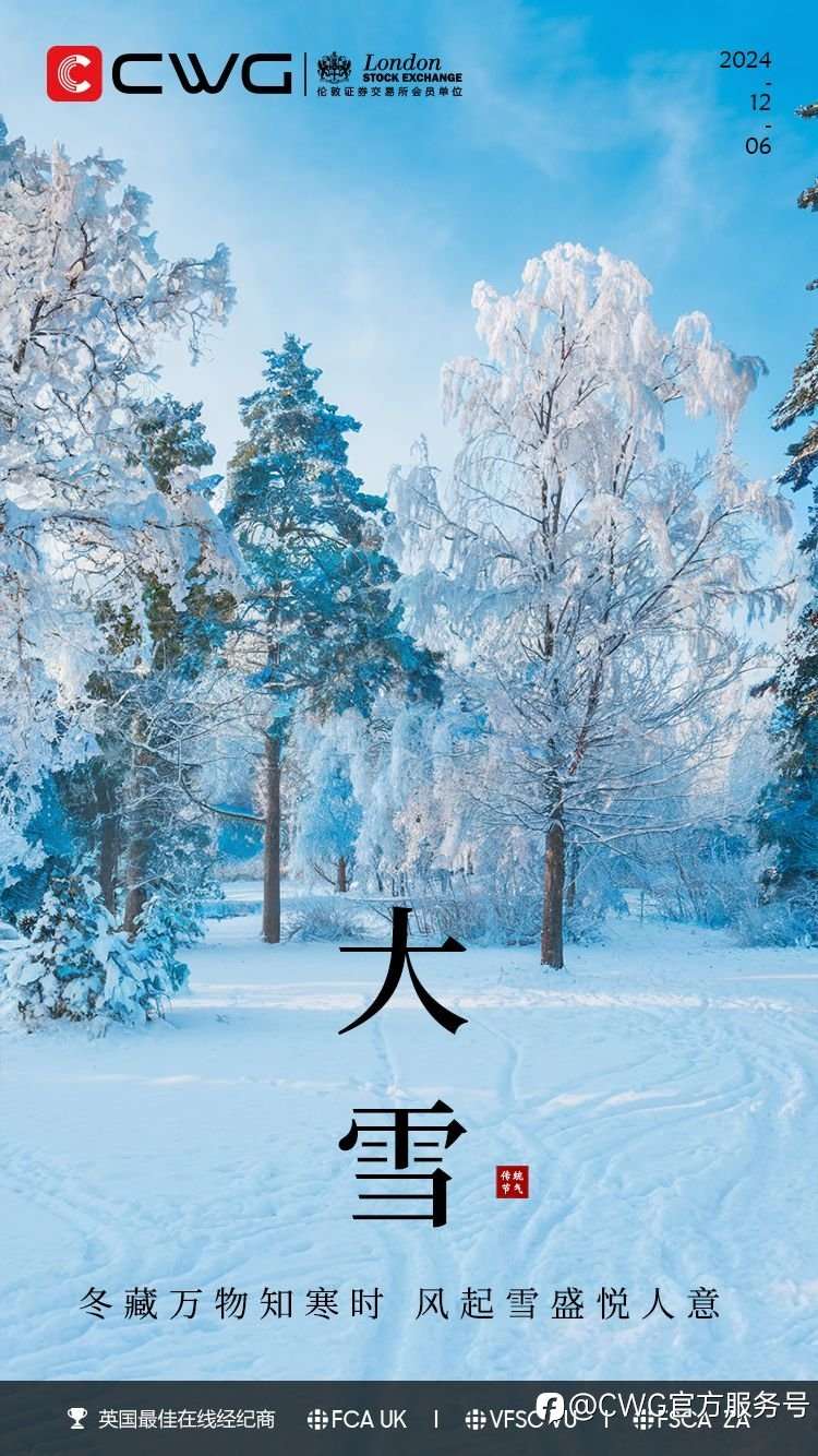 冬藏万物知寒时，风起雪盛悦人意。12月6日大雪。