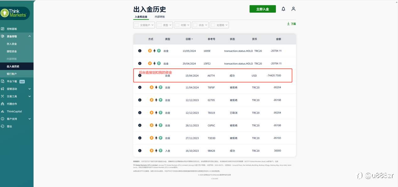 ThinkMarkets智汇恶意占用客户资金，背后是阴谋还是行业潜规则？