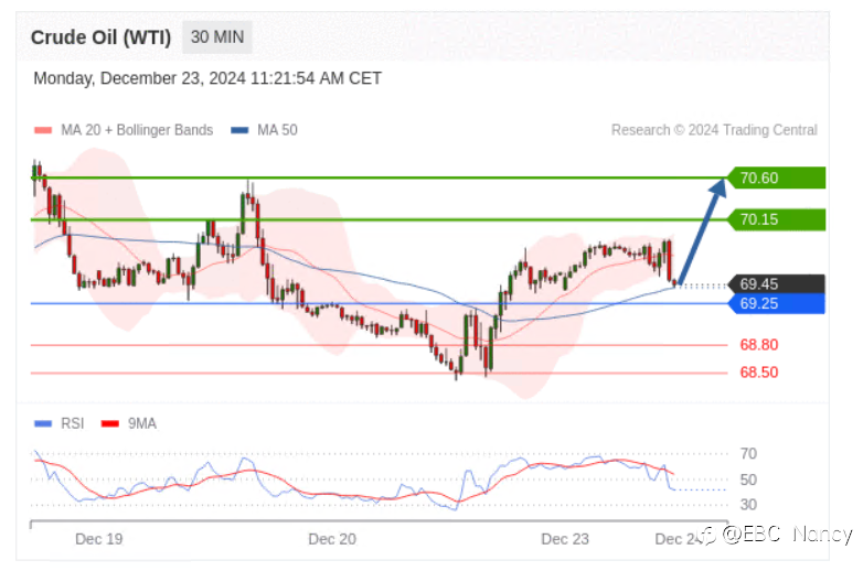 TradingCentral黄金外汇分析：欧美黄金原油2024.12.23
