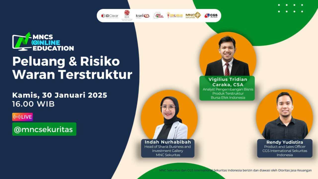 Saksikan IG Live MNC Sekuritas: Peluang & Risiko Waran Terstruktur Sore Ini