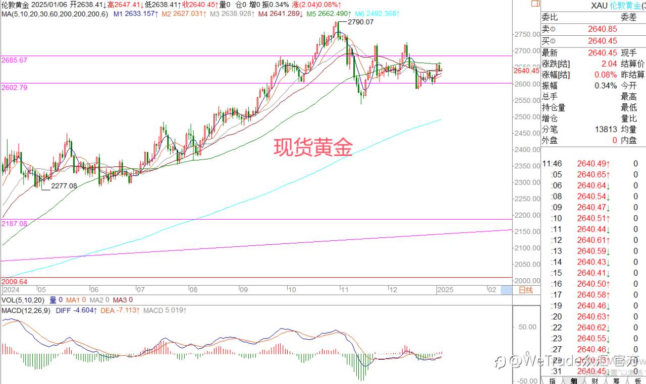 2025年1月6日|每日汇评-策略分析|王萍:黄金短期依然保持震荡