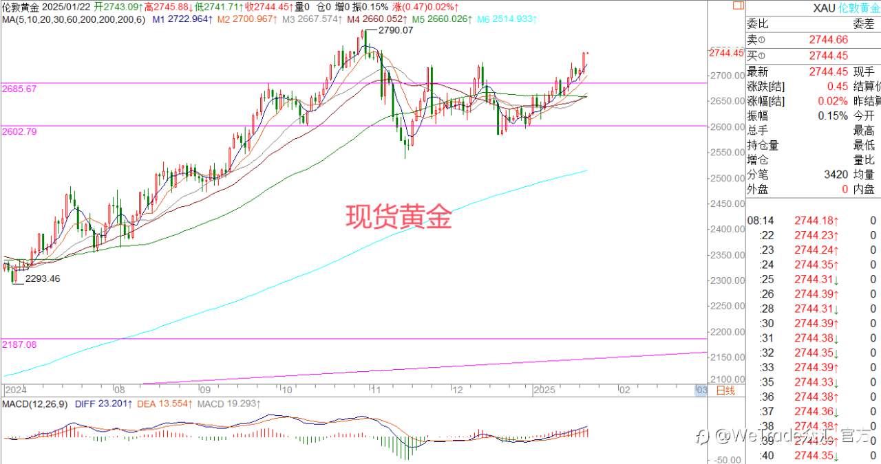 2025年1月22日|每日汇评-策略分析|王萍：黄金继续偏多运行保持