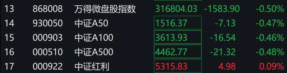 A股三大指数集体下跌，创业板跌超1%，小红书概念股继续大涨，港股下挫，国债期货集体上涨