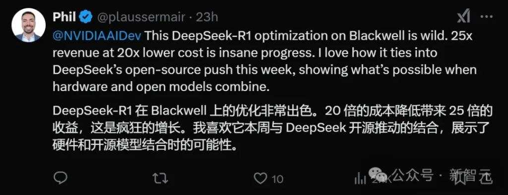 英伟达下场，首次优化DeepSeek-R1！B200性能狂飙25倍，碾压H100