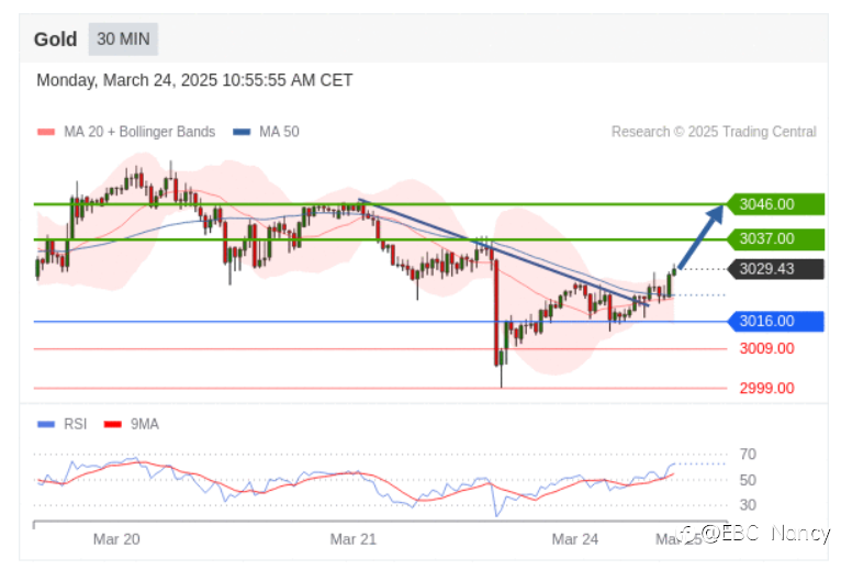 TradingCentral黄金外汇分析：欧美黄金原油