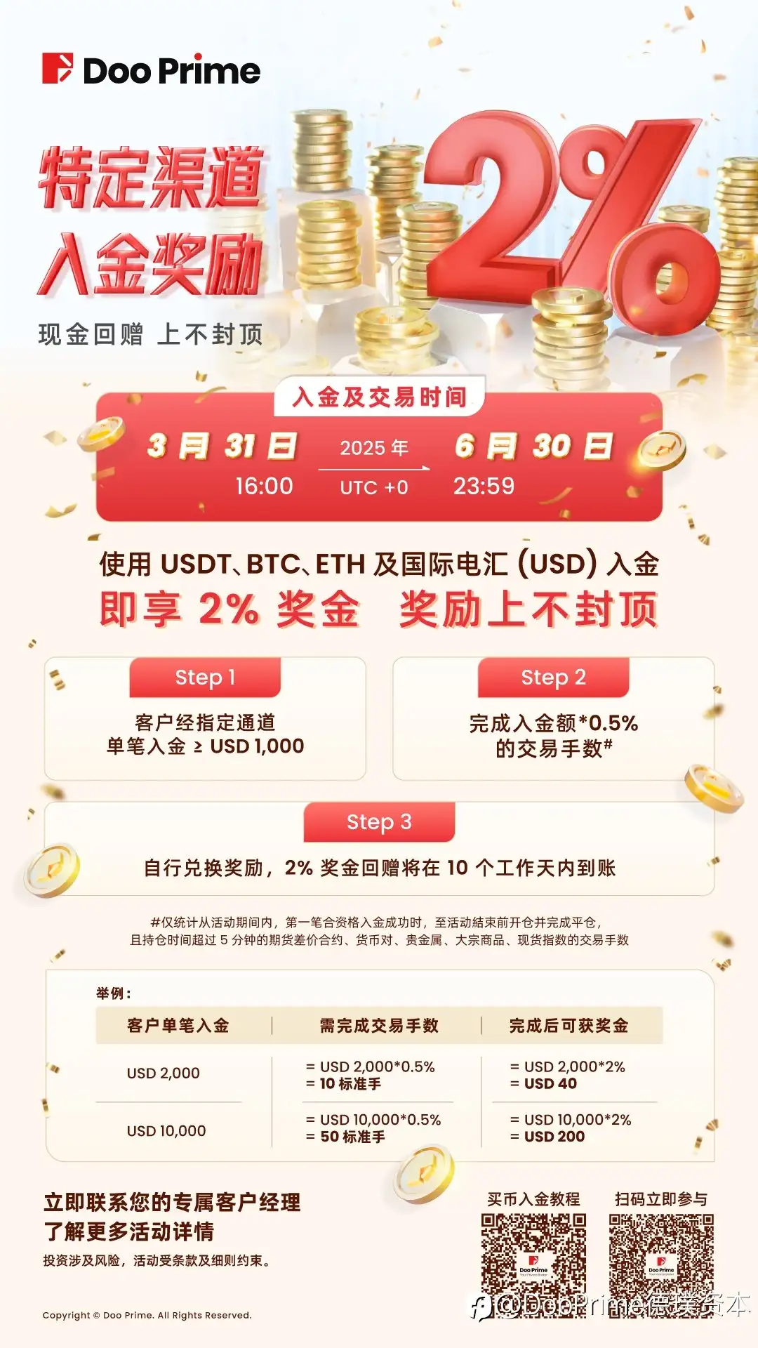精彩活动 | Doo Prime 2% 入金回馈再度来袭，轻松助力财富增值